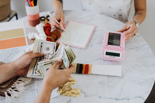 People counting money